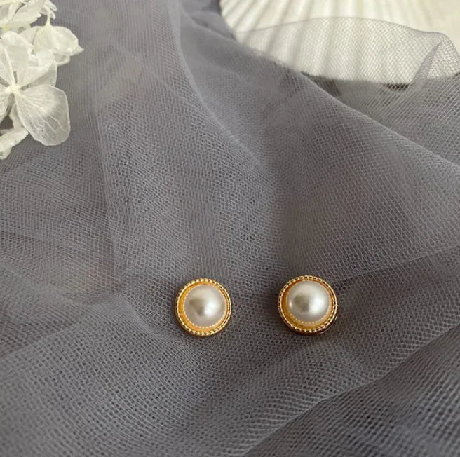 Französische Retro-Perlenohrringe für Damen