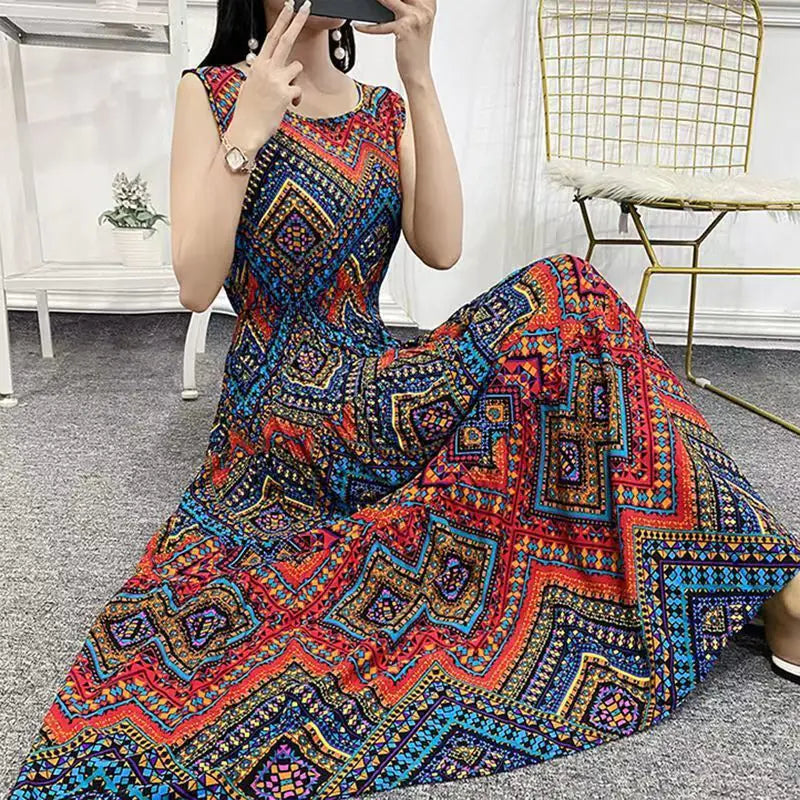 Batik-Kleid und Rock-Kombination aus Baumwolle