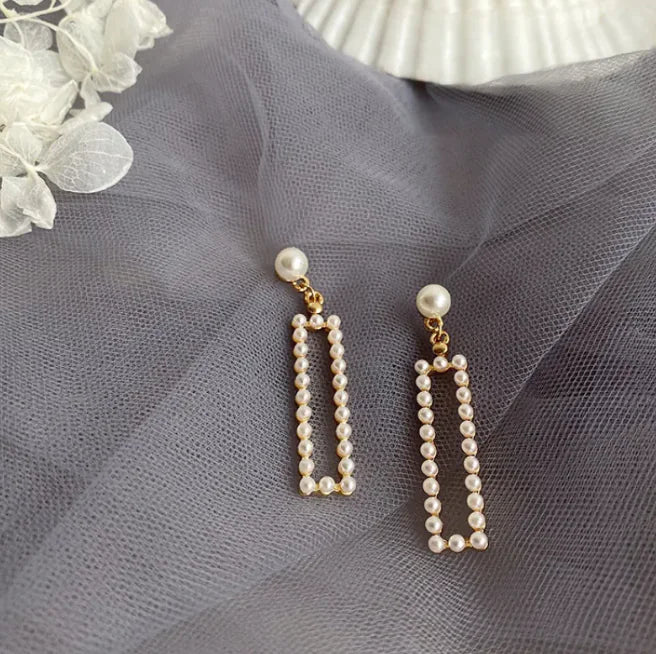 Französische Retro-Perlenohrringe für Damen