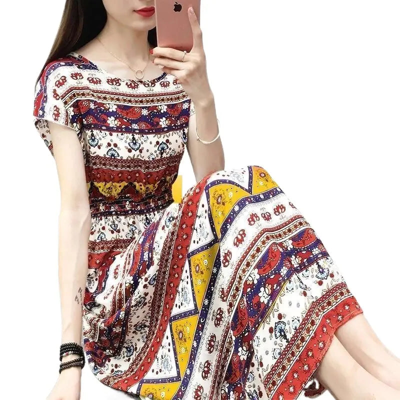 Batik-Kleid und Rock-Kombination aus Baumwolle