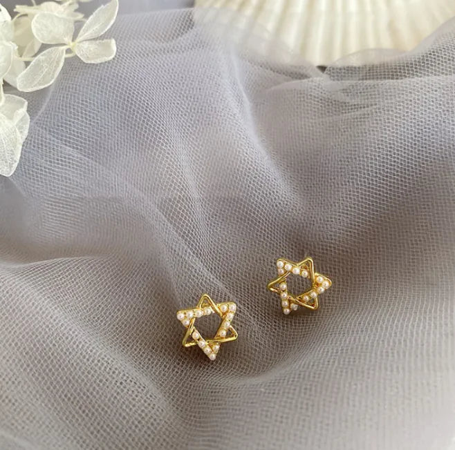 Französische Retro-Perlenohrringe für Damen