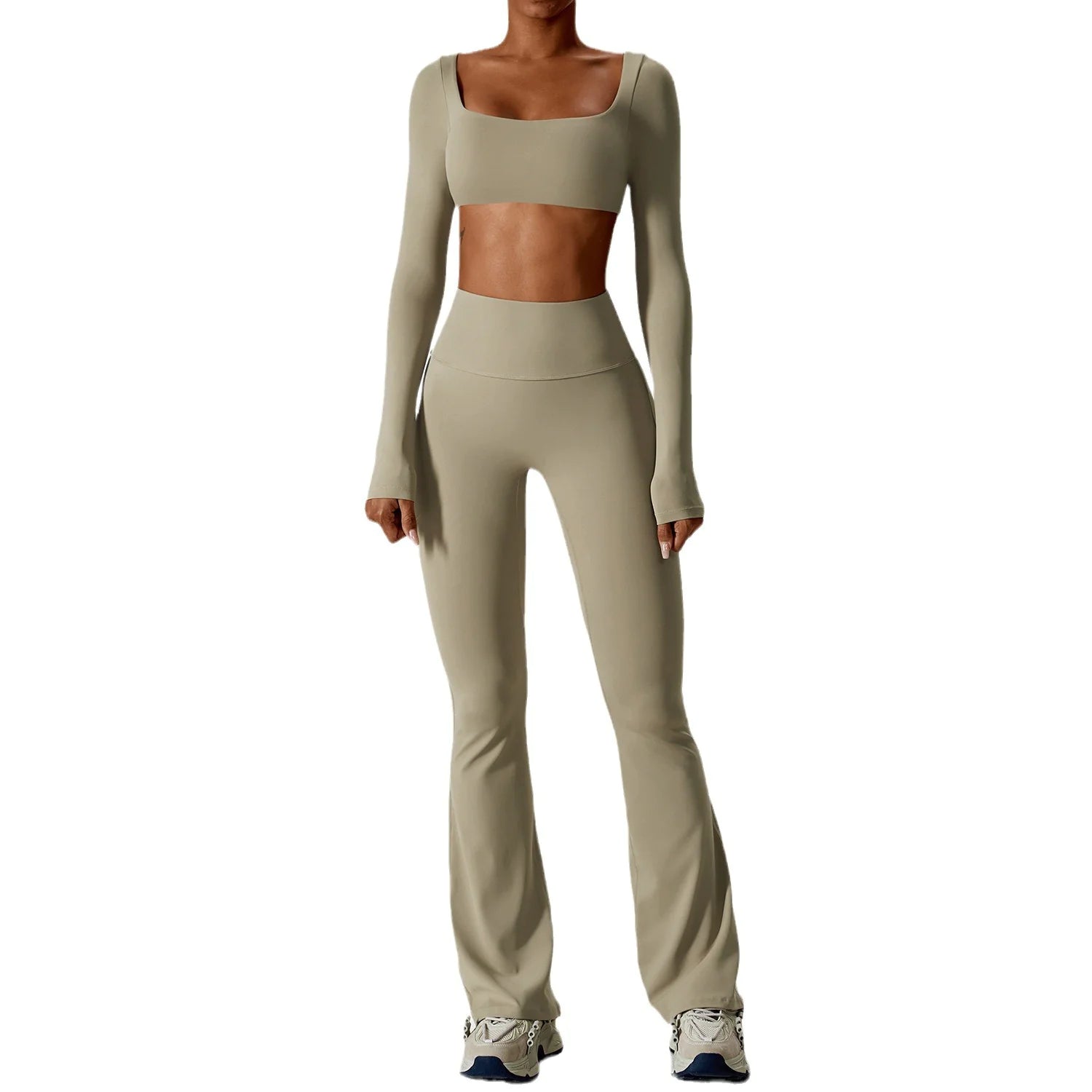 Damen Yoga Set in Nude-Optik