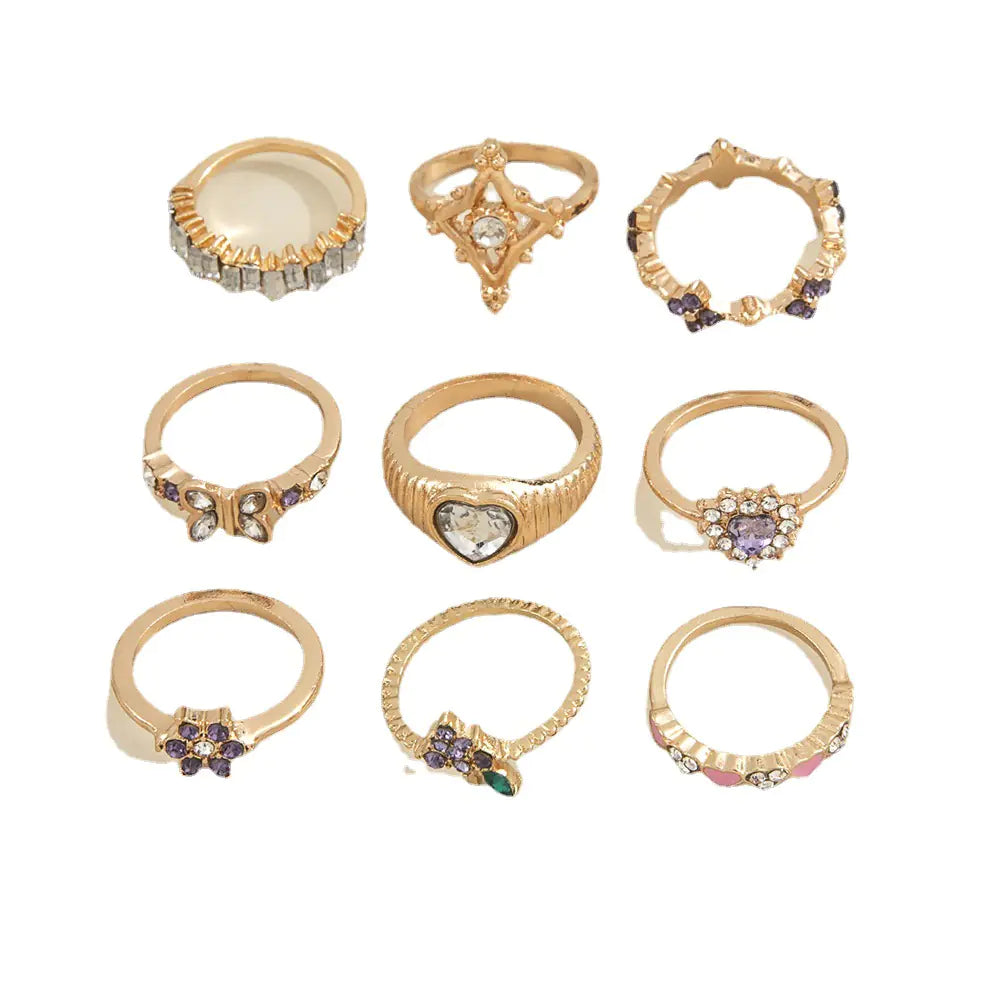 Lila Diamant Traubenblume Geometrisches Ringdesign