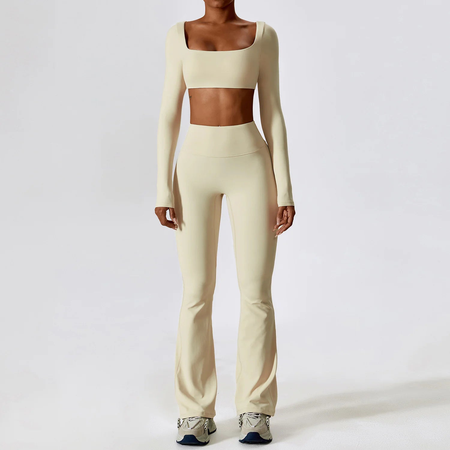 Damen Yoga Set in Nude-Optik