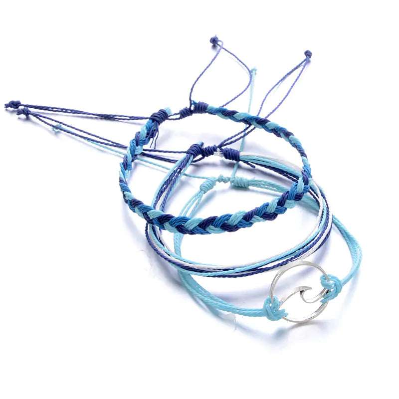 Nautischer Stil Handgewebtes Armbandset (Dreiteilig)