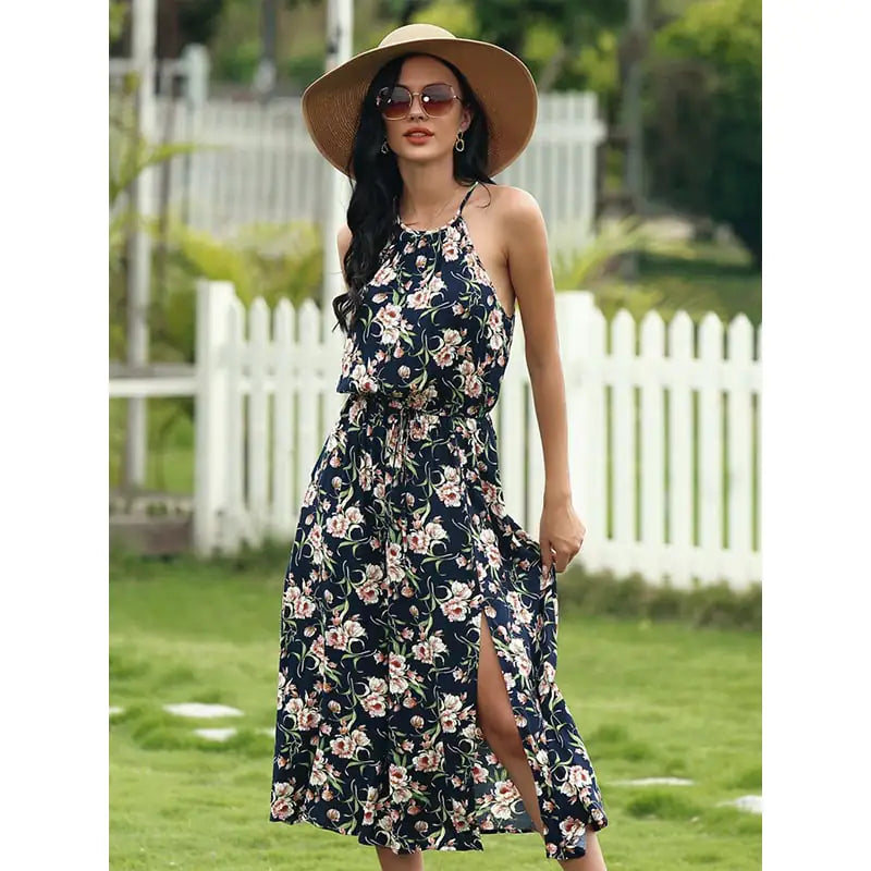 Ärmelloses Midikleid mit Patchwork für Damen
